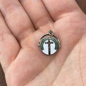 Vintage 925 Sterling Silver "Catholic Shrine Indian River Mich" Spinner Charm